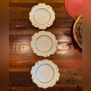 Limoges scalloped, gold trimmed plates  Wm. Guerin collection (set of 3)